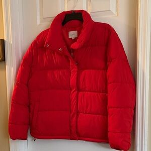LOFT Red Puffer Jacket